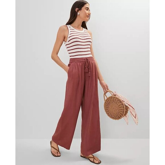 Ann Taylor Weekend Collection Pull-On Wide-Leg Pant in Apple Butter - Picture 2 of 5